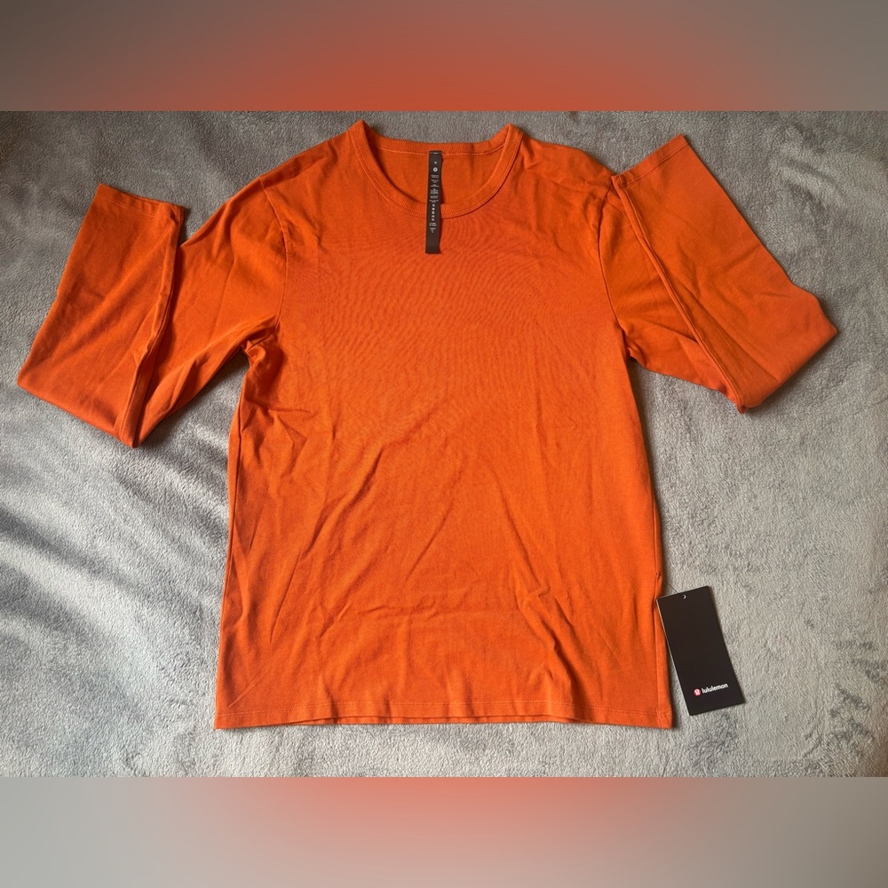 Lululemon Men Cotton Jersey Long Sleeve - Burnt Orange - Medium